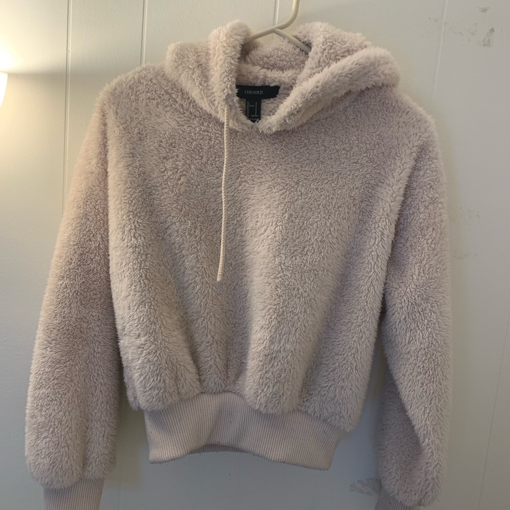 fluffy cropped hoodie